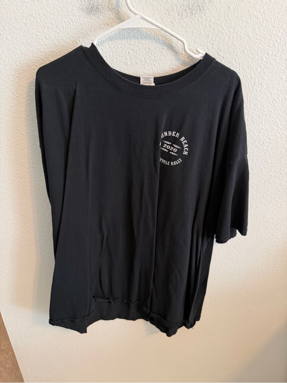 Gildan Black Short Sleeve Kids Tee with Small White Chest Graphic